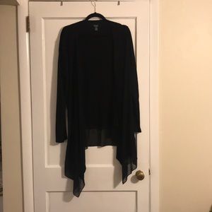 Lightweight Chiffon Trimmed Cardigan